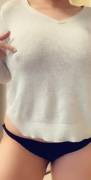 No bra + hard nipples + thin sweater [OC]