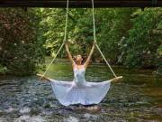 Ballerina under a bridge