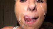 She got a facial but still wanted to taste it