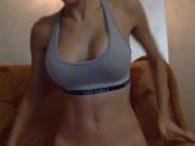 Fit Camgirl Squeezes Her Tits
