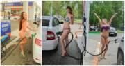 Russian Gas Station Offers Free Tank of Gas to People in Bikinis and High Heels