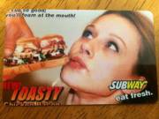 My new Subway card arrived in the mail today