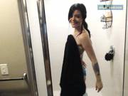 Ashe Maree challenges gravity with her bath towel [gif]