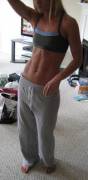 Baggy pants and hard abs