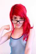 Redhead with glasses