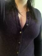 A little cardigan cleavage (and more!)