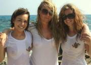 Friends in white T shirts.