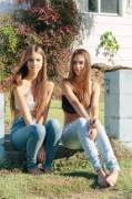 Twins Renee and Elisha Herbert, Australian models
