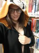 Taking my titties out at the library gif style [f][oc]