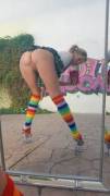 Rainbow knee-highs