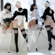2B x 2P cosplay by YuzuPyon and Pattie - My friend and I wanted to make both version like in the game!