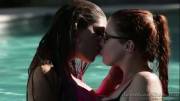 Lesbians Kissing in the Pool