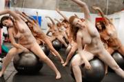 Nude pilates class