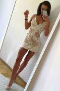 Tight and tanned in lace