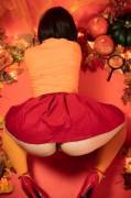 Upskirt from behind Velma cosplay by Virtualgeisha