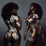 Leigh Forbes -- tribal body paint
