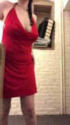 [f] in my apartment stairwell in my new dress