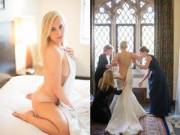 Bride goes commando after nude boudoir shoot (Album in comments)