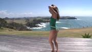 Remy hula hooping in paradise