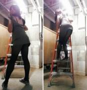 [F] We were warned that more than half of workplace accidents are falls from height, but climbing ladders after hours is fun
