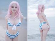 Sakura at the beach! Front or back? by Kanra_cosplay [self]
