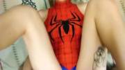 Hot chick getting fucked in her Spider Girl outfit [GIF]