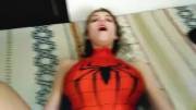 Spider Girl gets fucked &amp; gets a load