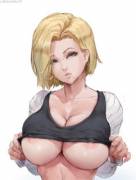 Android 18 tiddies (cutesexyrobutts) [Dragon Ball]