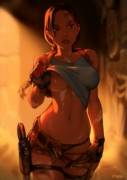 Lara giving you a peek (OptionalTypo) [Tomb Raider]