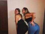 Bent over sisters