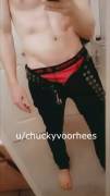 Teasing in red underwear [m]