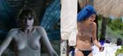 Cara Delevingne's boobs on film vs. candid
