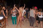 At a beach party