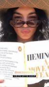 Vanessa Hudgens - Reading a book - 10/14/19 (zoom in on glasses) Insta