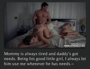 Daddy gets needy and uses his little girl