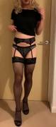 I love pulling my dress up and showing my long legs and lacey lingerie for you guys