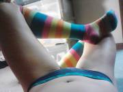 My neon stripey socks