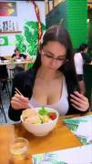 Eat your salad (Cleavage GIF)