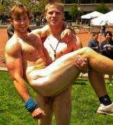 First place trophy in the Campus Naked Games was the guy who came in 2nd place