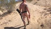 My Marine buddy Jack and I went out for naked target practice