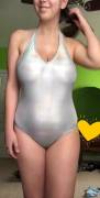 Silver swimsuit