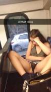 Showing panties in first class