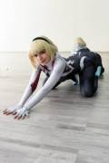 Spider Gwen training because she wants to be as strong as Spider Man! ~ by Evenink_cosplay