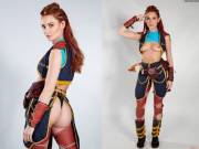 Horizon Dawn, Aloy cosplay by Lacy Lennon
