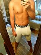 Compression shorts leaving little to the imagination 