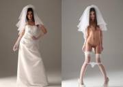 You have just found the wedding dress test photos of your wife. It's not what you expected.
