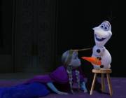 Olaf about to give Anna a facial