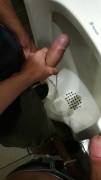 Playing with a bud in the bathroom