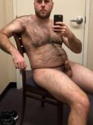 Horny and wanted to hear your thoughts on this pic of my hairy body and little 3.5" dick