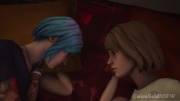 Chloe Price and Max Caulfield making out in bed (nicefieldNSFW) [Life is Strange]